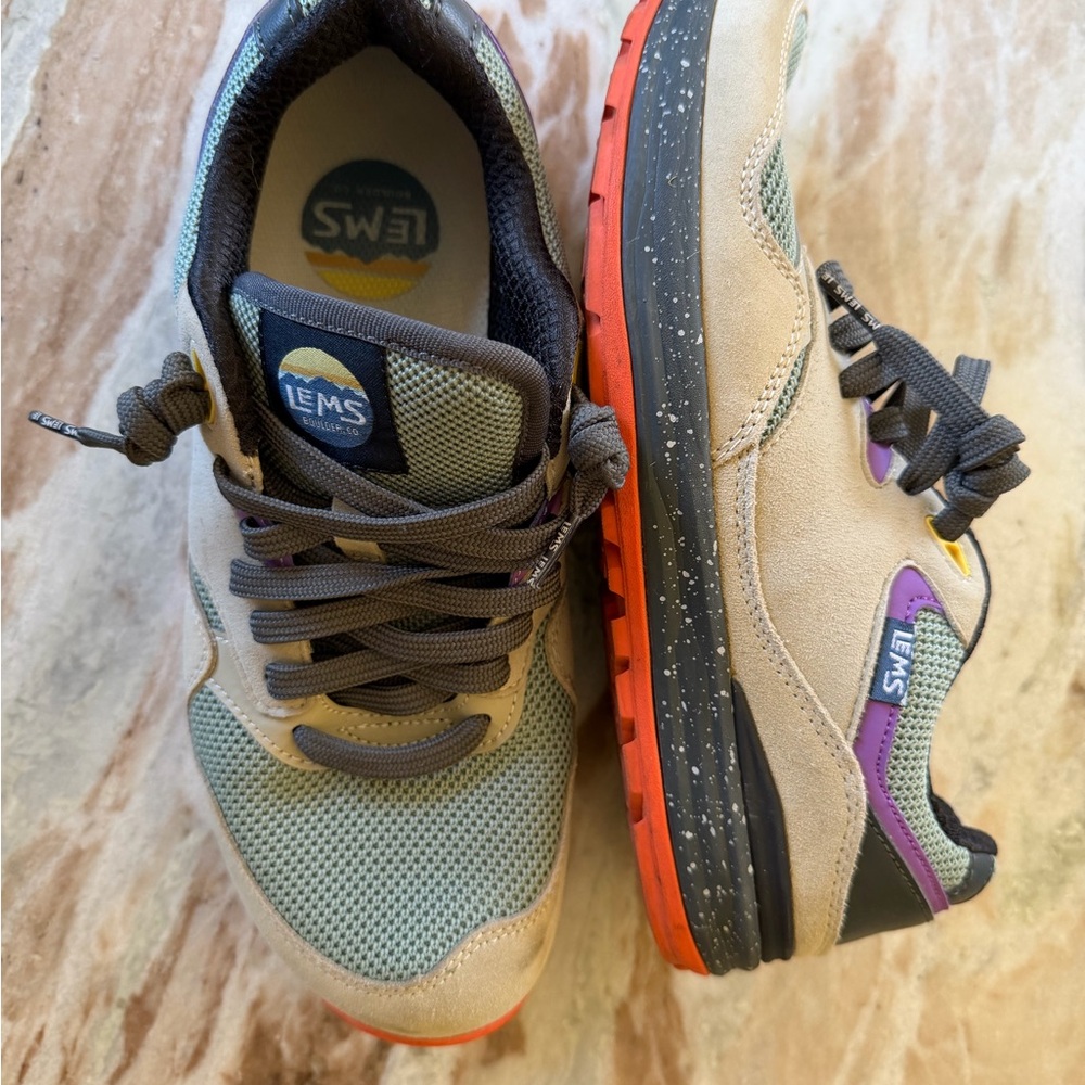LEMS Women's Athletic Sneakers in Gray, Green & Purple - Picture 2 of 7